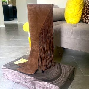 Jeffrey Campbell~ Knee High Fringe Boots